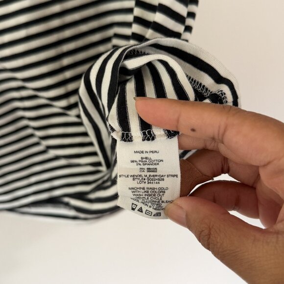 theory // wendel striped black white mockneck tank top S - Picture 4 of 6